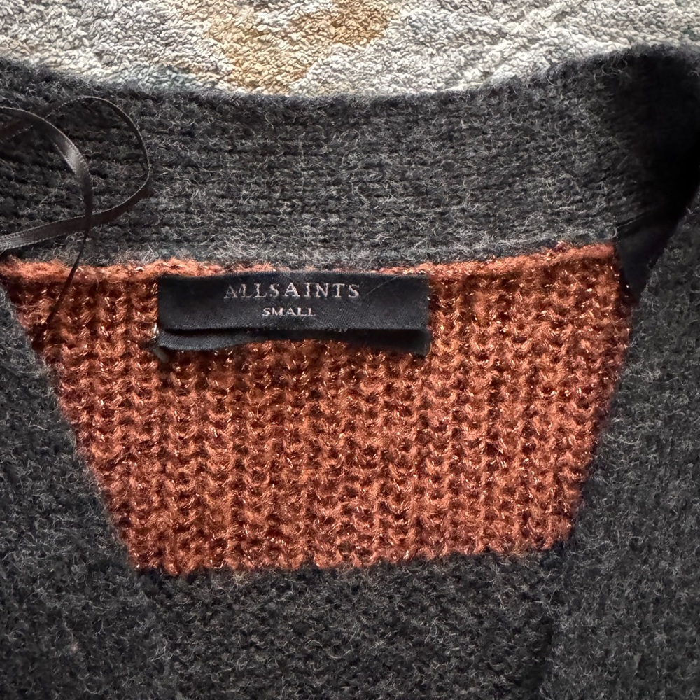 All Saints Charcoal and Rust Knit Sweater Size S - Picture 4 of 4